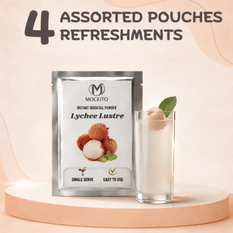 Lychee Lustre Mocktail Mixers | 4 Sachets | Refreshing Non-Alcoholic Summer Drink