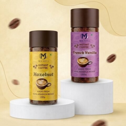 Premium Vanilla & Hazelnut Coffee Powder - 200gm (Pack of 2)