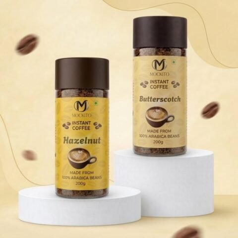 Premium Butterscotch & Hazelnut Coffee Powder - 200gm (Pack of 2)