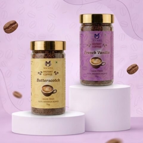 Premium Vanilla & Butterscotch Coffee Powder - 75gm (Pack of 2)