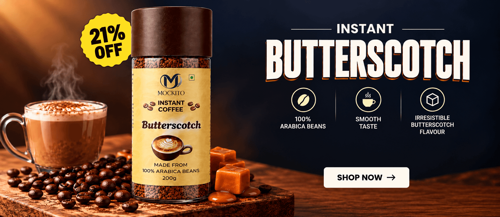 Buy Premium Instant Coffee Online | 100% Arabica | Mockito
